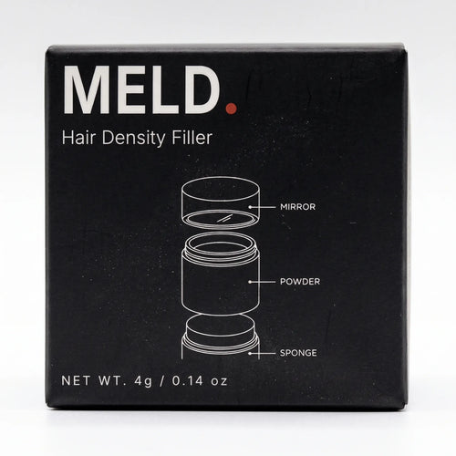 MELD Hair Density Filler box front, net wt 4g / 0.14 oz